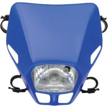 Osvětlení pro motocykl Univerzální přední maska se světlem UFO FIRE-FLY SINGLE HEADLIGHT (12V/35W) barva modrá