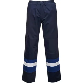PORTWEST BIZFLAME PLUS FR56 / Nehořlavé reflexní kalhoty, antistatické - námořní modrá/modrá XXXL