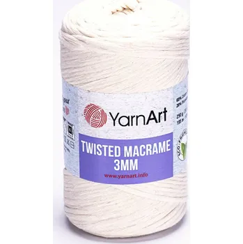 Příze Pletací příze YarnArt TWISTED MACRAME 3mm 752 smetanová, jednobarevná, 250g/195m