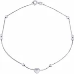 Silvego Stříbrný zdobený řetízek na nohu Bethany se srdíčkem a kuličkami ZT26502A + 2 měsíce na vrácení zboží