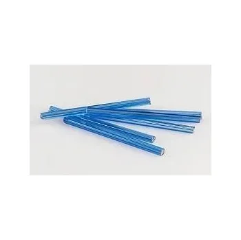 Dětské navlékací korálky Rokajl PRECIOSA - čípky extra dlouhé - modrá tyrkysová rovná > 60mm/16ks