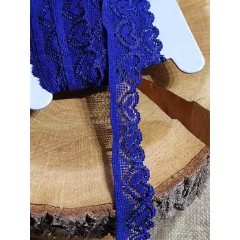 Krajka Elastická krajka šíře 17 mm barva modrá tmavá