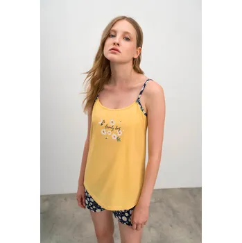 Pánské pyžamo Vamp - Dvoudílné dámské pyžamo 16203 - Vamp yellow flax L