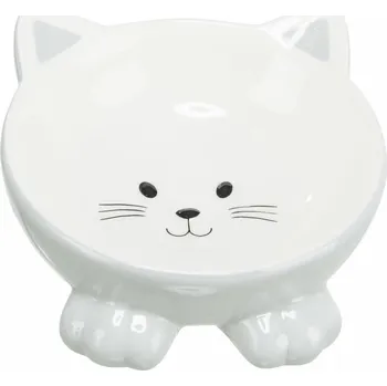 miska pro kočku TRIXIE Zvýšená keramická miska kočičí hlava 14 cm, 150 ml Barva: světle šedá