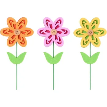 Zápich filc 80x110mm + špejle květina mix