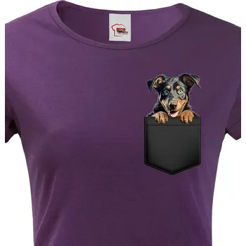 Dámské tričko Dámské tričko Boseron v kapsičce, Barva Fialová Bezvatriko.cz 2246