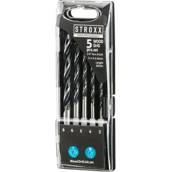Gola sada Sada vrtáků Stroxx do dřeva 5-ti dílná, Ø 3-8mm, šestihranná stopka
