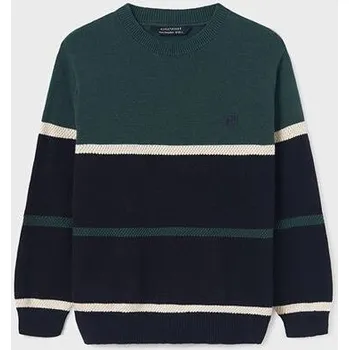 Chlapecký svetr chlapecký pruhovaný svetr Mayoral 7385-60 Dark menta velikost 164