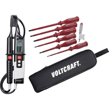 Zkoušečka VOLTCRAFT VC 64 dvoupólová zkoušečka napětí, CAT III 1000 V, CAT IV 600 V, akustika , LED, LCD
