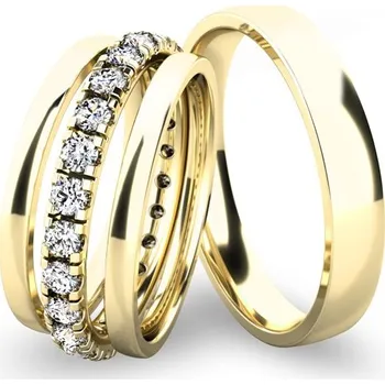 Prsten Snubní prsteny žluté zlato 585 zirkon 0.80 ct G/SI set SP-61045-SET03