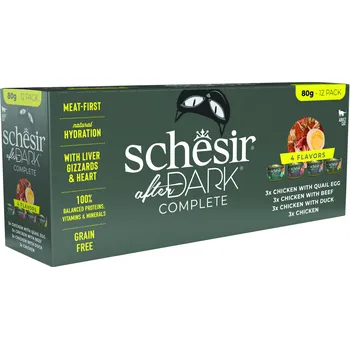 Krmivo pro kočku Schesir Cat konz. After Dark Wholefood Variety 12x80g