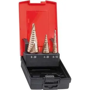 Vrták Sada stupňovitých vrtáků HSS šroubovitá drážka 4-30mm FORMAT