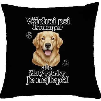Pánská móda Polštář bavlněný s potiskem Nejlepší Zlatý retrívr