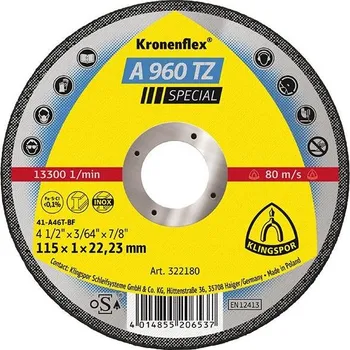 Řezný kotouč Kotouč řezný 125x1,0mm rovný A960TZ KLINGSPOR bal. 25ks