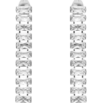 Náušnice franco bene Stříbrné podlouhlé Crystal náušnice - bílé | 1464