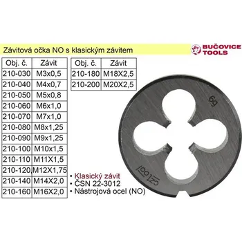 BUČOVICE TOOLS a.s. Závitové očko M8x1,25 NO klasický závit
