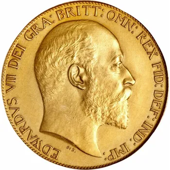 Zlatá mince Anglie/Velká Británie „2 libry Edward VII“ 1902, čisté zlato 14,64 gr. (vzorek 0,900)