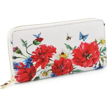 Peněženka Dámská peněženka květy 10x19 cm - 1 bílá