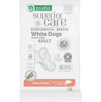 Pamlsek pro psa KIKA LT, UAB Nature's Protection Superior Care Snack White Dogs Clear Vision GF Salmon 110 g