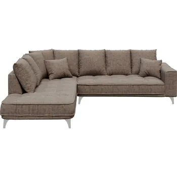 Pohovka Tmavě béžová látková rohová pohovka DEVICHY Chloe 288 cm, levá