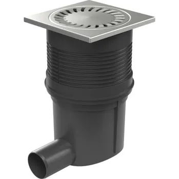 kanalizační vpusť Kanalizační vpusť boční, vodní hladina, nerezová mřížka 150x150 bez límce 50