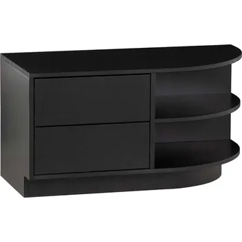 Televizní stolek WOOOD Černý borovicový TV stolek Frederica 78 x 40 cm, pravý