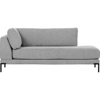 Otoman WOOOD Světle šedá látková lenoška Coulee 200 cm, pravá