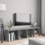 ZBXL Knihovna / TV skříňka šedá sonoma 143x30x36 cm kompozitní dřevo