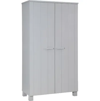 Dětská skříň WOOOD Světle šedá dřevěná skříň Koben 202 x 111 cm
