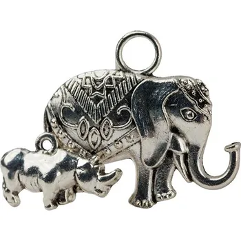 Náramek FENGSHUIHARMONY Přívěsky slon a nosorožec