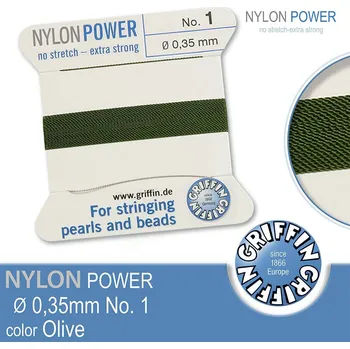 Nit NYLON Power velmi pevná nit GRIFFIN síla nitě 0,35mm barva Olive