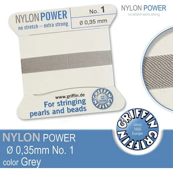 Nit NYLON Power velmi pevná nit GRIFFIN síla nitě 0,35mm barva Grey