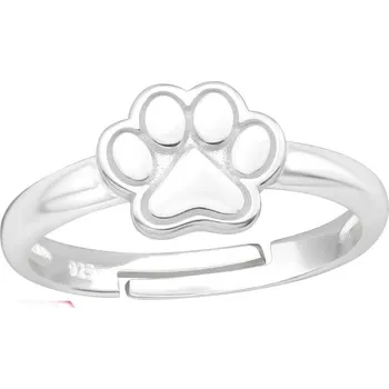 Šperk Stříbrný dětský prsten - psí tlapka