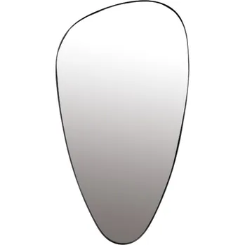 Zrcadlo White Label Černé kovové závěsné zrcadlo WLL JUNA