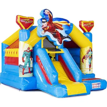 Skákací hrad Skákací Hrad se skluzavkou a stříškou | 4,9m x 4m | Superhrdinové