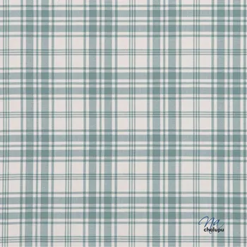 ubrus Běhoun ze starozeleného kanafasu s širokou krajkou Vzor kanafasu: Velké kostky, Běhoun rozměr: 45x150cm (50/150cm)