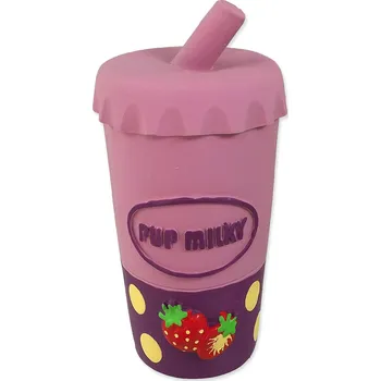 Hračka pro psa Hračka DOG FANTASY Latex kelímek mléčný koktejl se zvukem fialová 14,5cm