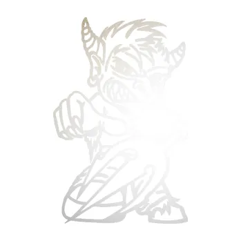 Samolepicí dekorace na vozidlo Čert 006 pravá s vidlemi (82 - odrazková reflexní bílá) SAMOLEPKA NA AUTO, NÁLEPKA, FÓLIE, POLEP, TUNING, VLASTNÍ TEXT, TISK, AUTOSAMOLEPKY.cz, POLEPY, OBRÁZEK, LOGO, 3D STICKERS