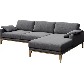 Pohovka Tmavě šedá látková pohová pohovka MESONICA Musso I, pravá 248 cm