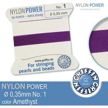 Nit NYLON Power velmi pevná nit GRIFFIN síla nitě 0,35mm barva Amethyst