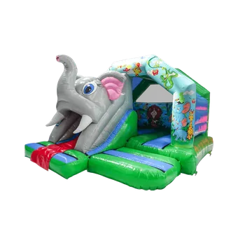 Skákací hrad Skákací Hrad se skluzavkou | EU výroba | 4,6 x 3,7m - 3D | Slon