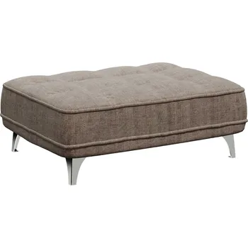 Taburet Tmavě béžová látková podnožka DEVICHY Chloe