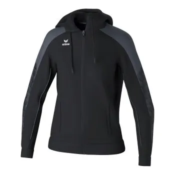 Dámská větrovka Erima ERIMA EVO STAR TRÉNINKOVÁ BUNDA S KAPUCÍ - DÁMSKÁ - Černá/Šedá - 36