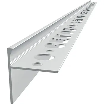 Balkonová lišta T - stříbrný-elox - 2500 mm, 10 mm (Balkonový profil T s čelní hranou 33 mm | délka 2500 mm | tloušťka 1,5 mm | čelní výška montážní hrany 10 mm)