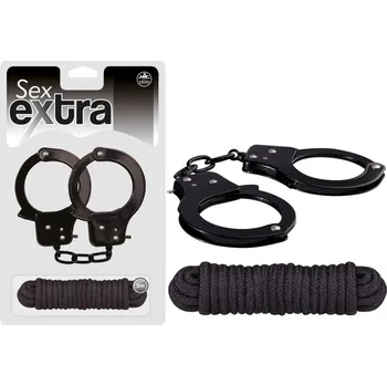 NMC Sex Extra Metal Cuffs & Love Rope Black