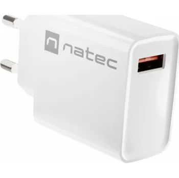 Ribera 1x USB-A 18W nástěnná nabíječka, bílá