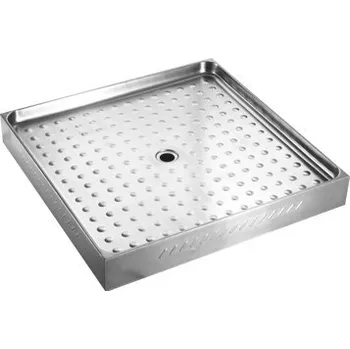 Vana NOFER Nerezová sprchová vanička hluboká, čtverec 80x80x11,5cm, mat 13055.2.S