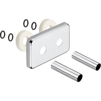 rozdělovač topení Sapho Krycí rozeta obdélníková k připojovací sadě TWIN, nerez mat CP7535