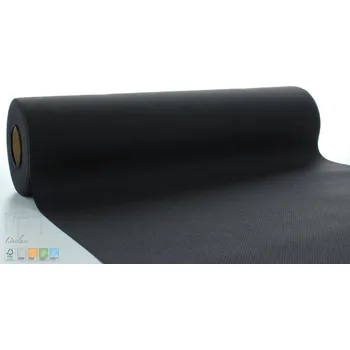 Jednorázový ubrus Mank GmbH Airlaid jednobarevné středové pásy MANK - 40 cm x 24 m Barva ubrousku: Černá