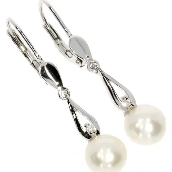 Náušnice Zlatnictví Helios Diamantové náušnice s perlou